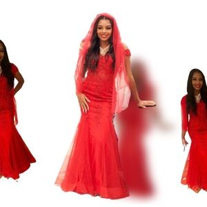 Red Formal Dress Size S